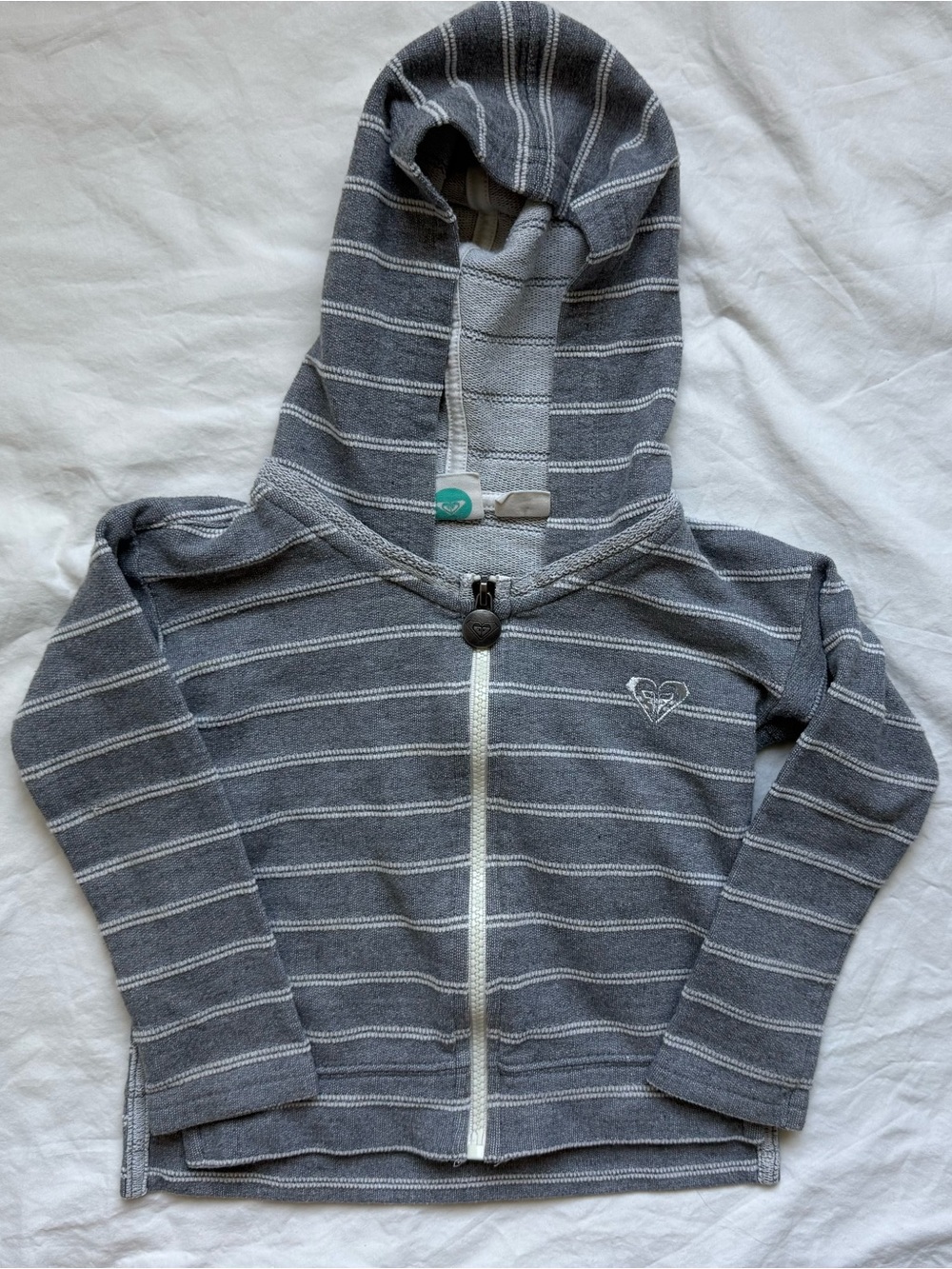 Roxy Girl Striped Zip-Up Hoodie Sweatshirt